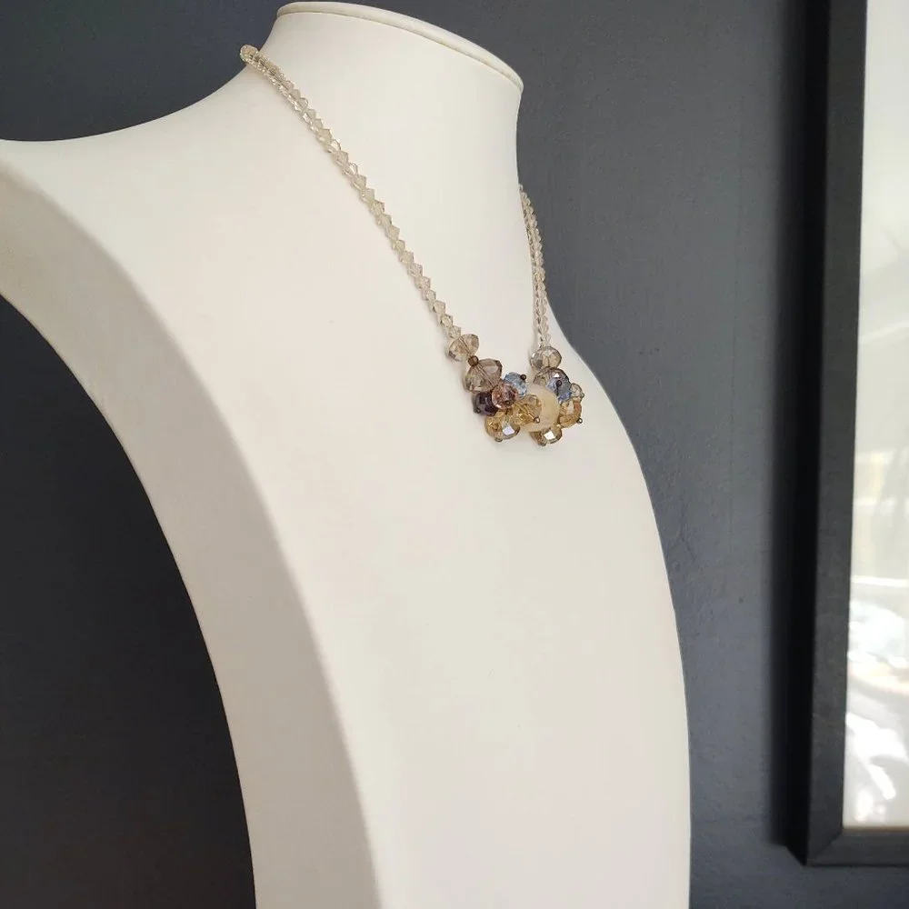 Crystal and stone necklace